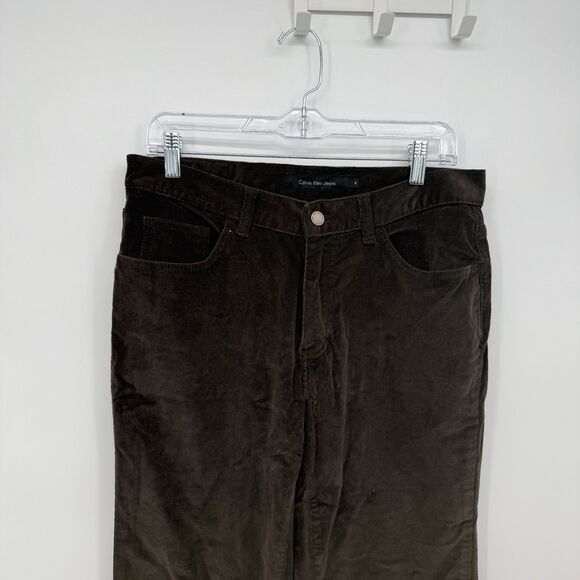 Calvin Klein Jeans Brown Corduroy Pants Size 6 Y2k Style Business Casual Cotton - Picture 2 of 11